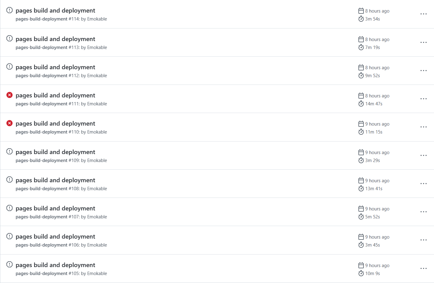 一排都是,因为我重复hexo d了好几次